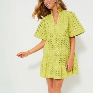 Tuckernuck Lemongrass Eyelet Crawford Dress XXXL 100% Cotton Perfect EUC